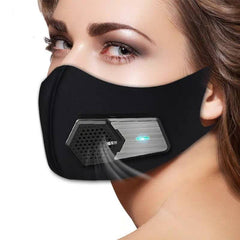 SportsMask Airflow Fan Mask | Training Masks | Pm2.5 Fan-Powered HEPA Air Purifier Filter Face Masks, Unisex Cloth Mask - Exercise SmartMask - LyFy LyFy.co