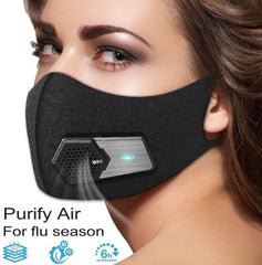 SportsMask Airflow Fan Mask | Training Masks | Pm2.5 Fan-Powered HEPA Air Purifier Filter Face Masks, Unisex Cloth Mask - Exercise SmartMask - LyFy LyFy.co