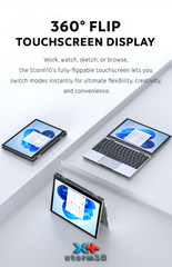 10" 2-in-1 Laptop - 10.5" 1235u mini Netbook Tablet 16GB DDR5 1TB - Storm10x