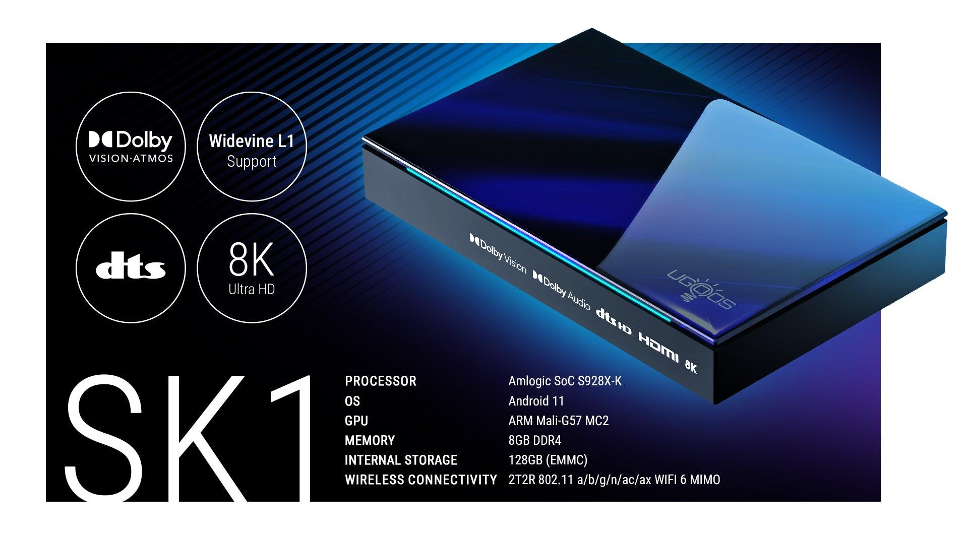Ugoos SK1 Dolby Vision Atmos DTS HD HDMI 8K Widevine TV Box - Ships NOW