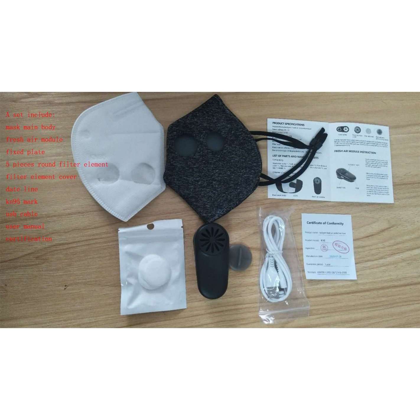 Fan-Powered Face Mask - 3-speed Motorized Fan - Reusable Unisex Fresh Air Purifier Masks - Lyfy-FAN-MASK-Black LyFy.co