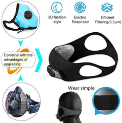 SportsMask Airflow Fan Mask | Training Masks | Pm2.5 Fan-Powered HEPA Air Purifier Filter Face Masks, Unisex Cloth Mask - Exercise SmartMask - LyFy LyFy.co